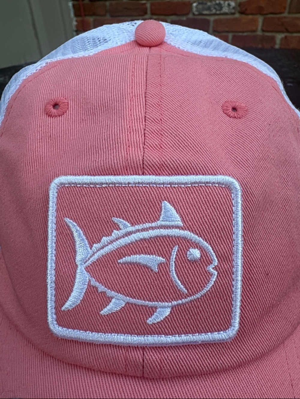 Southern Tide Pink & White Fish Trucker Hat - Picture 6 of 9